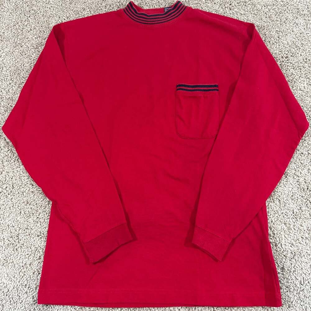Vintage Gap USA Long Sleeve Pocket Shirt Mens Medium Red 90s Made USA EUC‎